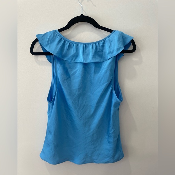 NWOT Aritzia Wilfred Blue Tonka Satin Blouse - Picture 6 of 6